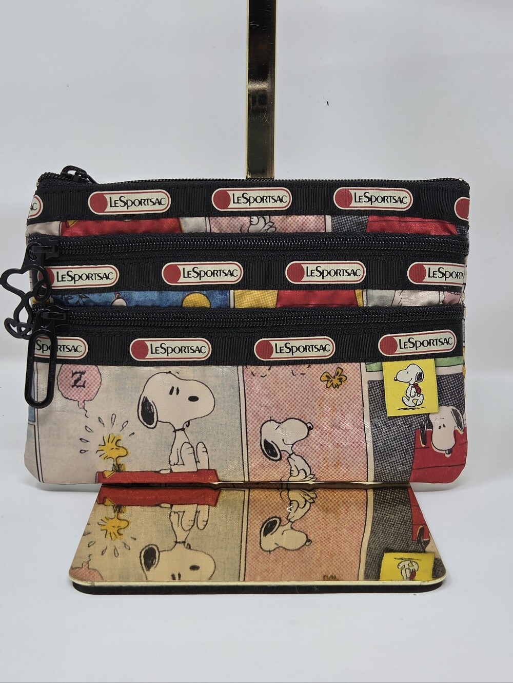 LeSportsac Snoopy Comic Strip Triple-Zip Pouch - Multicolor
